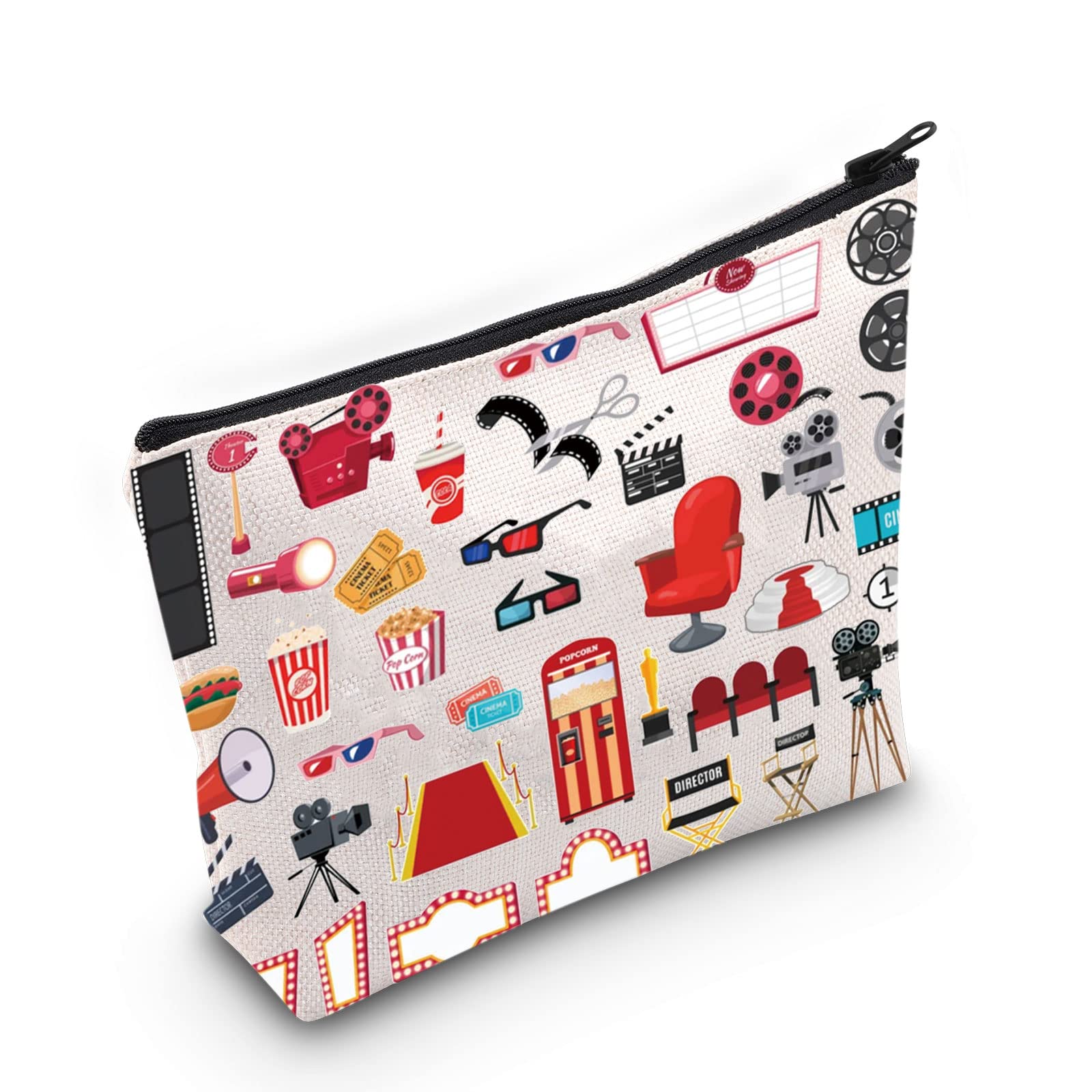 LEVLO Cinema Party Cosmetic Bag Filmmaker Gift Cinema makeup zipper pouch bag, Cinema, Cosmetic Bag