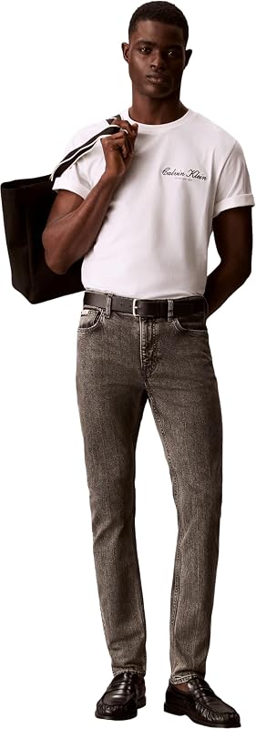 Uomo Jeans Slim Oyster Grey Gamba Affusolata, Grigio (Oyster Grey), 30W/34L