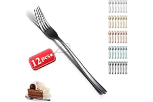 Kyraton Black Dinner Forks Set of 12 Pieces, 20.8cm Titanium Black Table Forks Silverware for Home, Hotel, Restaurant, Hotel.