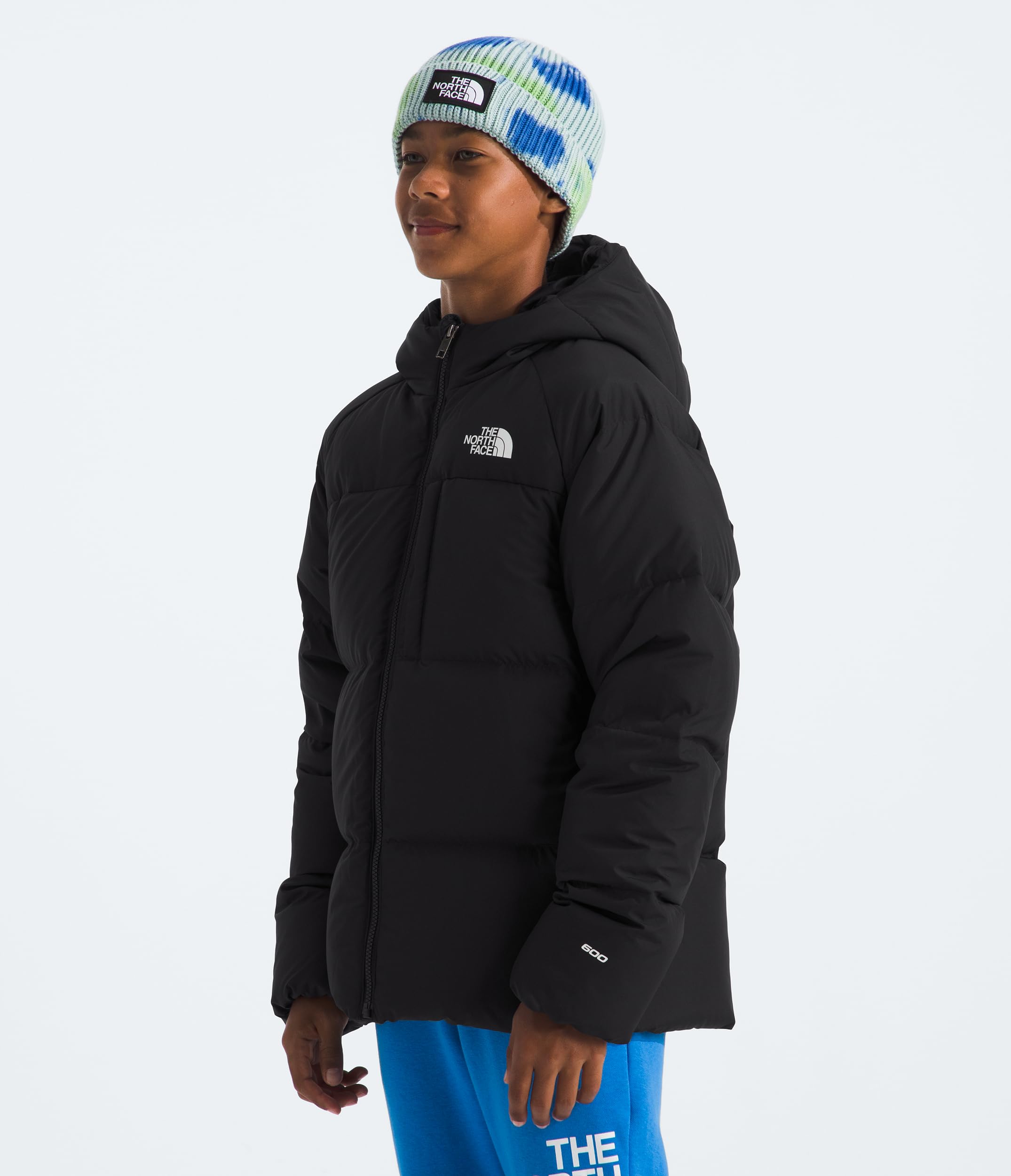 The North Face Boys' Down Hooded Jacket | Water Repellent, 600 Fill Recycled Waterfowl Down, Zip Pockets