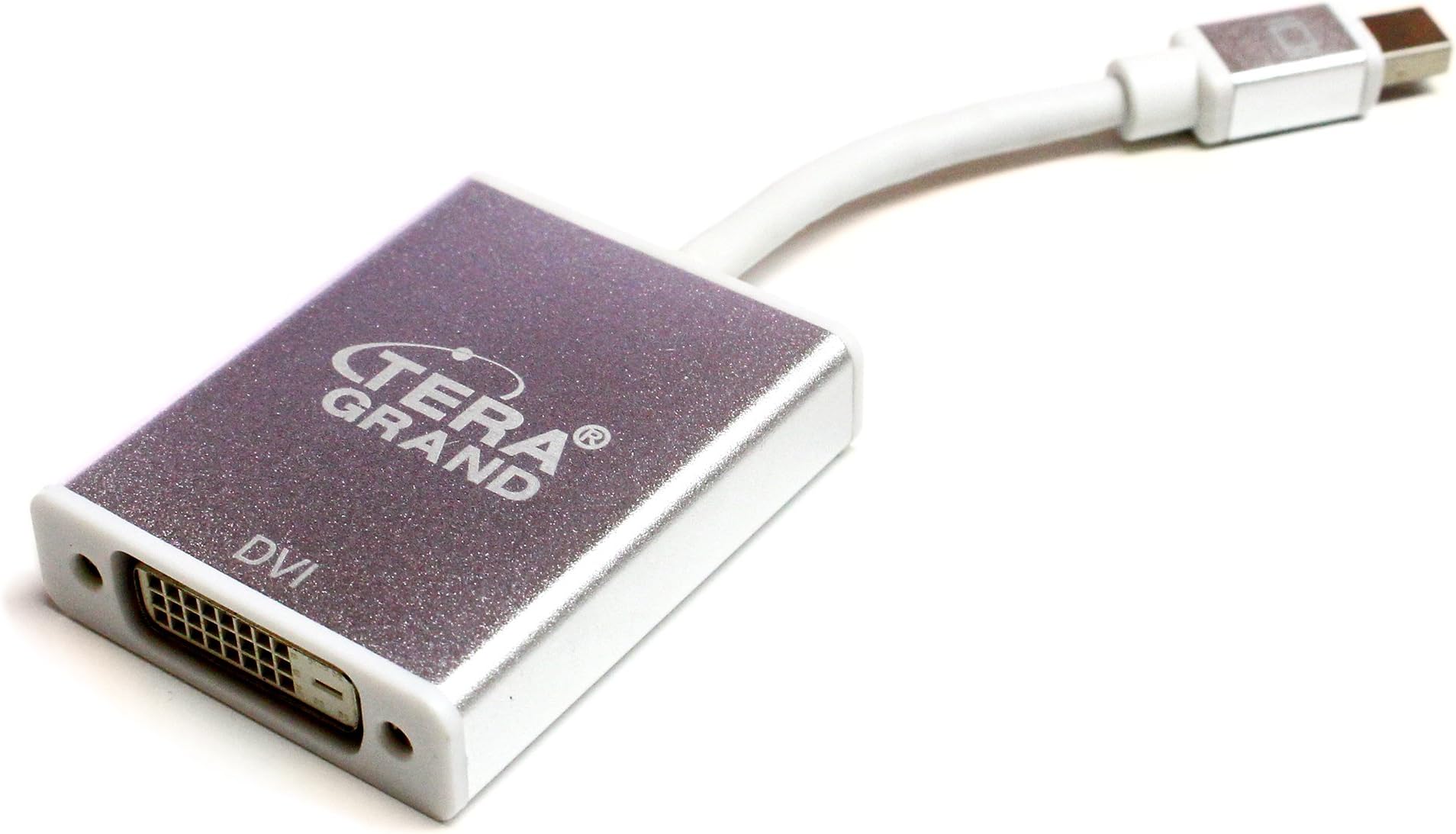 Tera Grand - Mini DisplayPort Version 1.2 to DVI Adapter - Thunderbolt Port Compatible 4K Ultra HD 3D AMD/ATI Eyefinity (MDP-VE877)