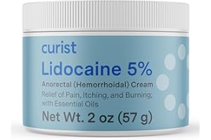 Curist 5% Lidocaine Cream Topical Pain Relief - Numb Quickly & Effectively with 5% Lidocaine Numbing Cream - (1 Pack - 2 oz Jar)