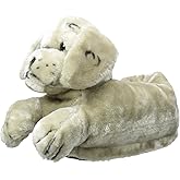 Happy Feet Slippers Gray Puppy Animal Slippers for Adults and Kids, Cozy and Comfortable, As Seen on Shark Tank (XX-Large)