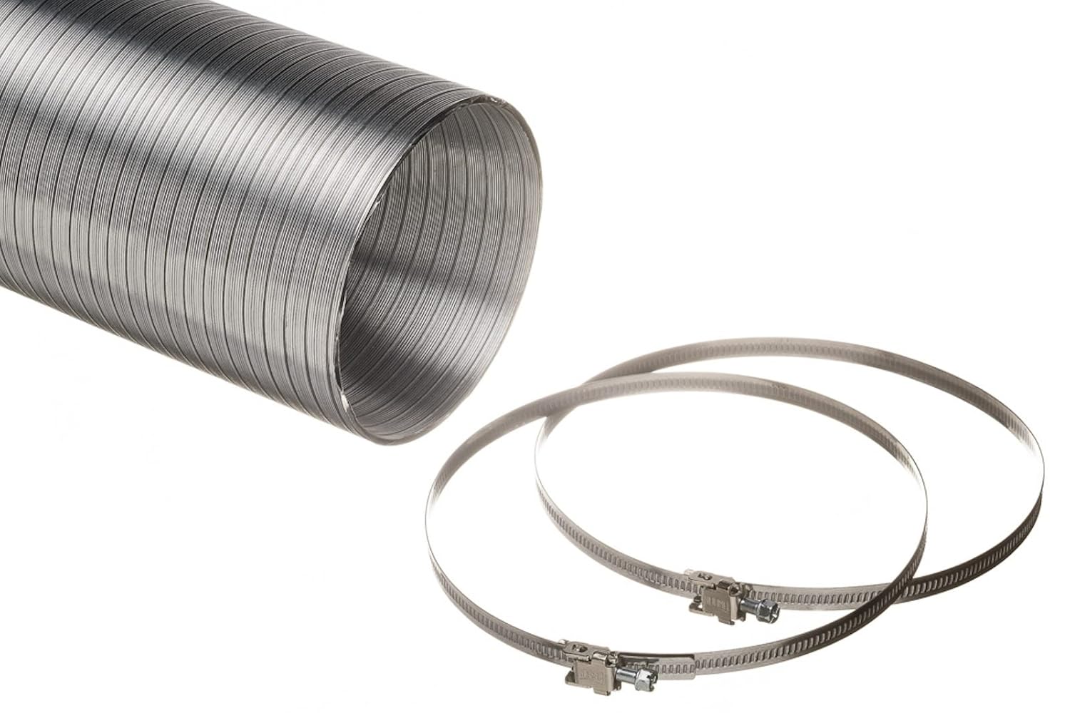Aluminium Semi Rigid Flexible Ducting Hose 3.0 Metre With 2 x Jubilee