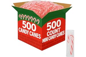 GENERIC Mini Candy Canes Peppermint, Individually Wrapped - Flavored Red & White 2 Inches (500 Count Bulk (1-500 Pack))