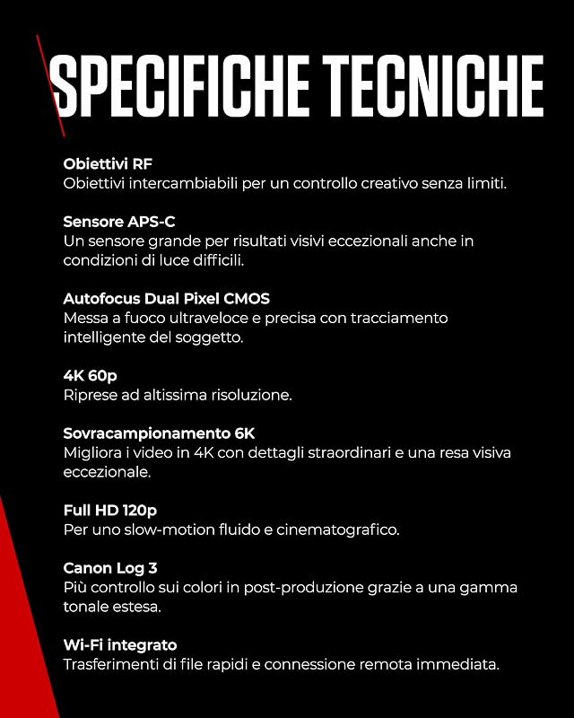 EOS R50 V - Fotocamere per Vlogging (Solo Corpo) | Compatibile con Obiettivi Canon RF | Attrezzatura per Content Creator, Vlog e Viaggi | Connettività Bluetooth