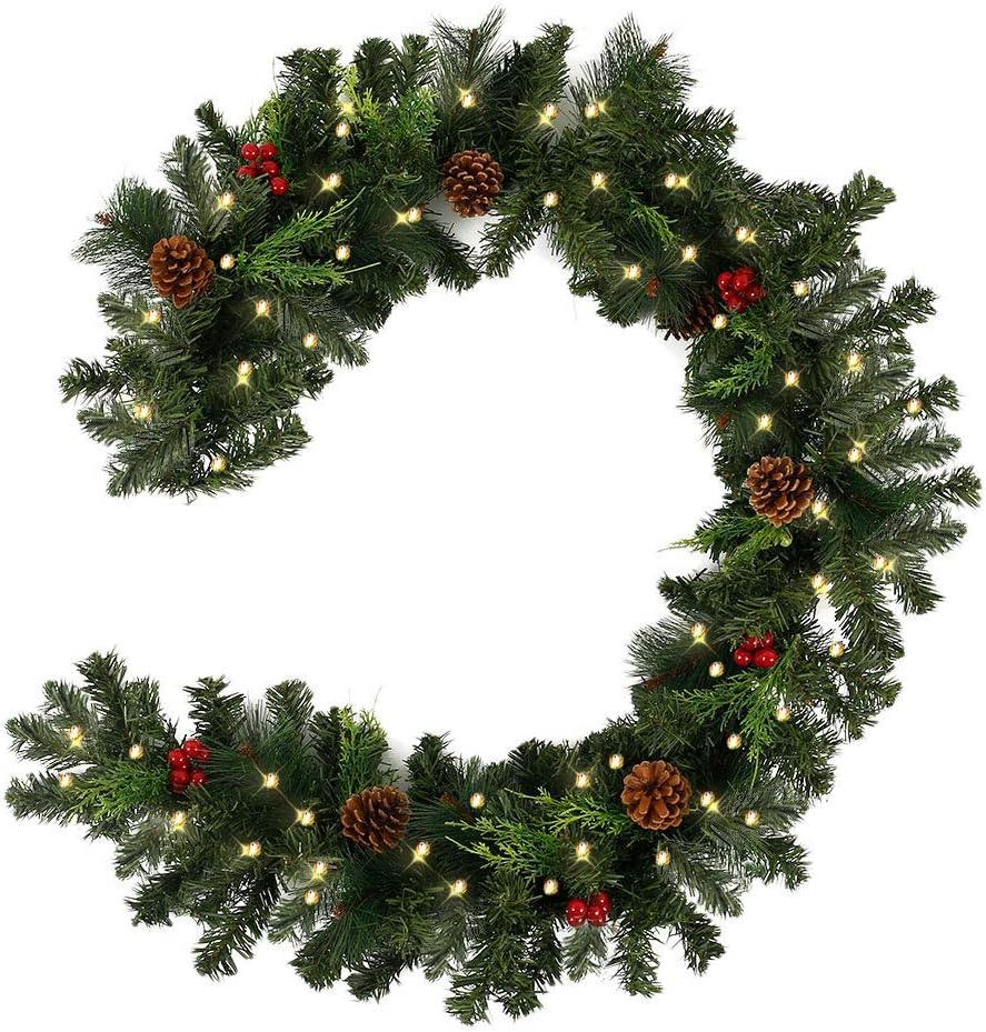 1.8M PreLit Decorated Garland with Lights Christmas Garlands