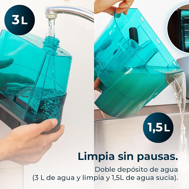 Aspirador de carpete cecotec - limpador de estofados - aspirador de pó conga carpetclean 10000 easyhome sled. 800w, 3l de água limpa e 1,5l de tanque de água suja, multisuperfícies, kit de acessórios