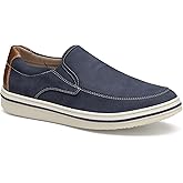 Johnston &amp; Murphy Men's Bowling Embossed Moc Venetian Loafer, Navy Embossed Tumbled Nubuck, 10.5 M