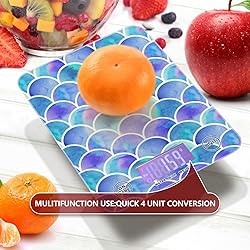 Colorful Mermaid Food Scale Waterproof Digital