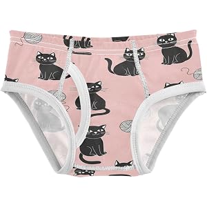 J JOYSAY Pink Cats Boys Cotton Underwear Briefs Tagless Feel | Fly Opening, 3D Space Capsule Design, Lightweight Comfortable,