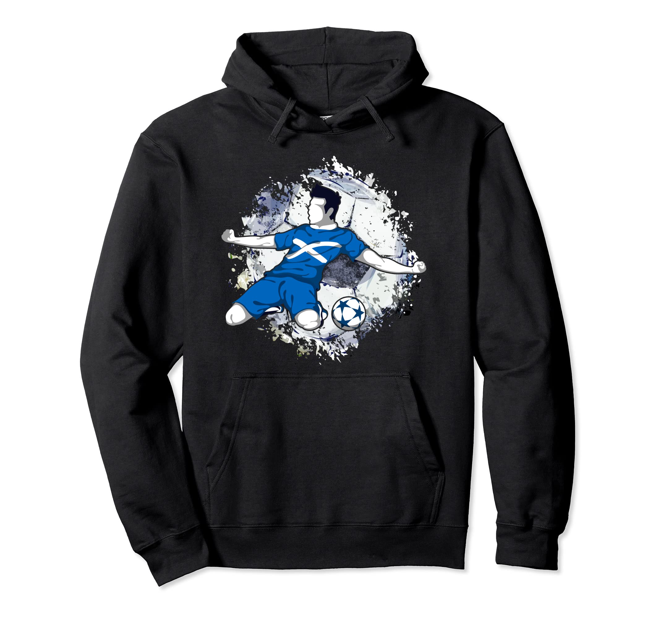Scotland Soccer Scottish National Flag Football Striker Art Pullover Hoodie