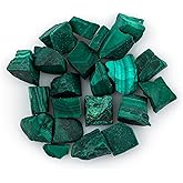 CRYSTALIS 100cts Natural Malachite Raw Crystals, Loose Gemstone Wholesale Bulk Rough Jewelry Making Supply, Chakra And Healing Raw Stones, Wire Wrapping, DIY, Tumbling, Gem Collection