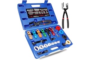 Langawaser 26PCS Master Quick Disconnect Tool Kit, Fuel Line Removal Tool Set with AC Line Disconnect Tools, Transmission Oil Cooler Remover, Spring Lock Tools, Pliers & Scissor Tool, Blue
