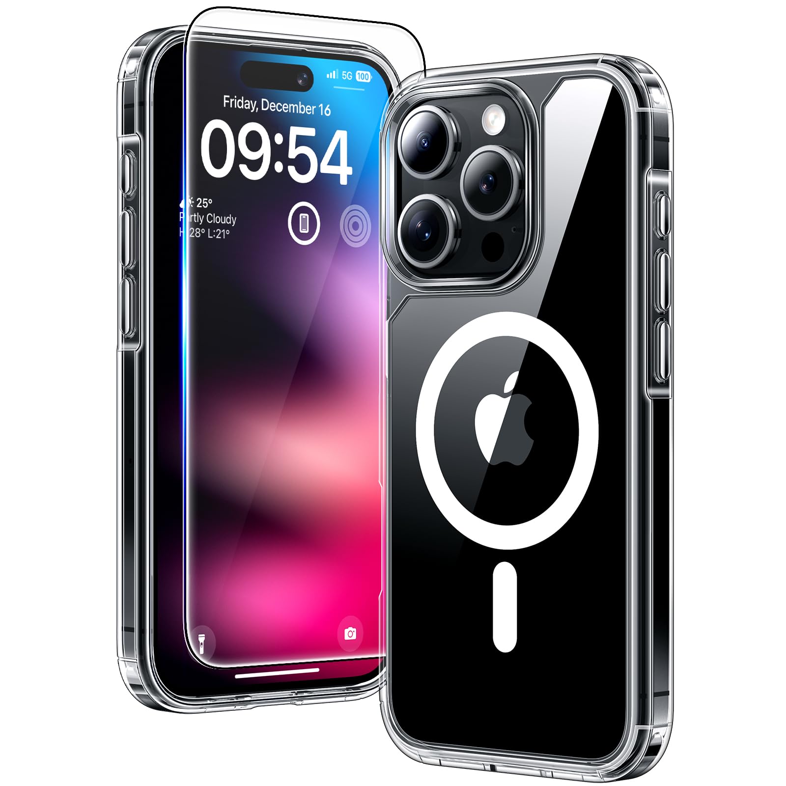 TAURI for iPhone 16 Pro Max Case, Compatible with MagSafe, Clear