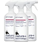 ATTITUDE All Purpose Cleaner Spray, EWG Verified, Vegan, Made with 94% Plant-Based Ingredients, Streak-Free for Kitchen, Bathroom, Glass & More, Pink Grapefruit, 27.1 Fl Oz (Pack of 3)