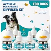 STUHAND Upgraded Dog Calming Diffuser with 2 Plug-in + 4 Refill, Dog Calming Pheromones Diffuser Starter Kit for Anxiety Relief, Reduce Barking Aggression Stress