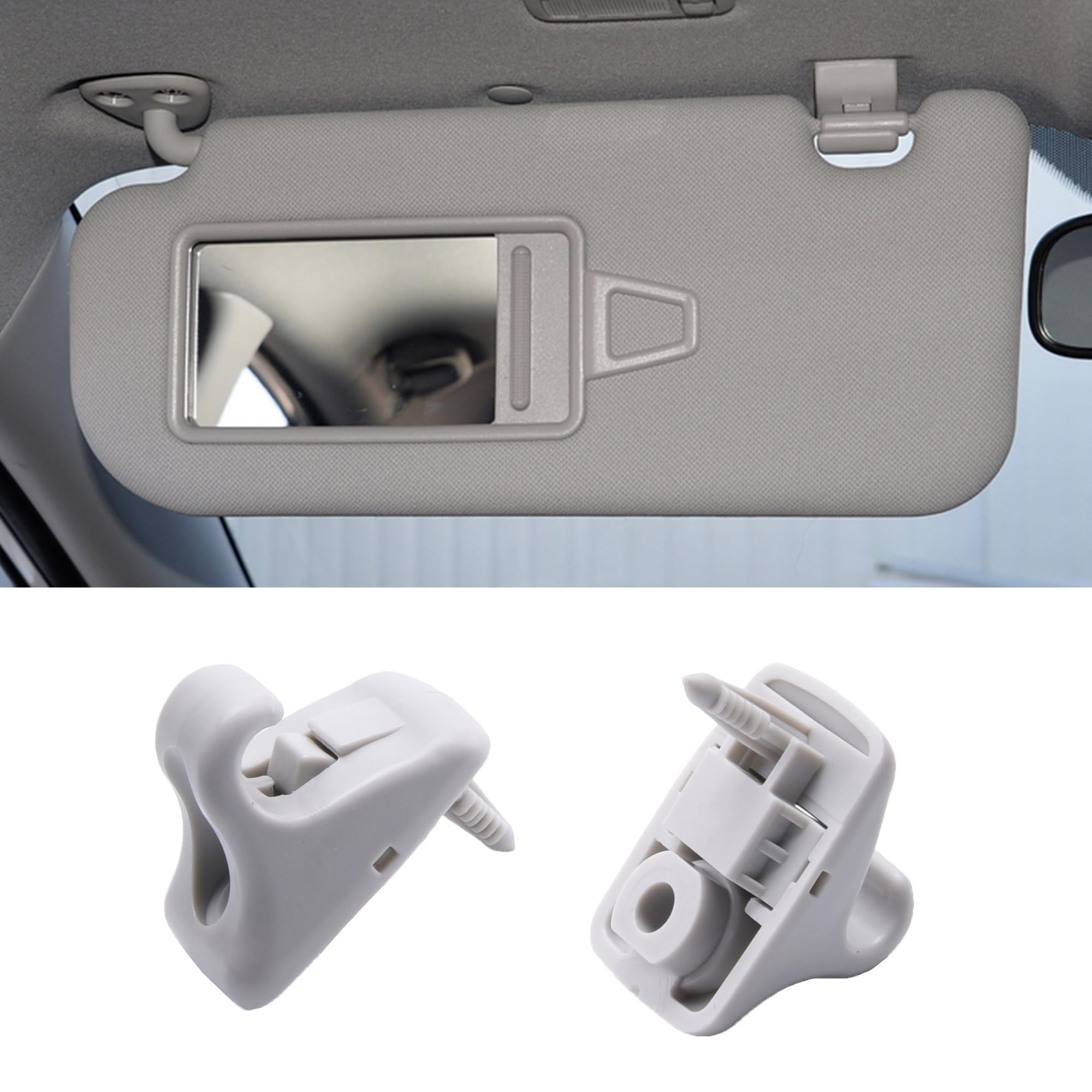Photo 1 of (missing clips) ZLPTEAM 852353X000TX Sun Visor Clips Compatible for Hyundai Elantra, i30, Accent / 2pcs (Gray)