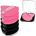 CUPID CARE 6 Pcs Triangle Powder Puff with 2 Travel Cases, Setting Powder Puffs for Face Powder and Foundation, Velour Makeup Puff for Loose Powder Body Powder, Skin-Friendly, Beauty Makeup Tools