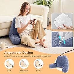 Sasttie Reading Pillow for Bed, Velvet Back Support