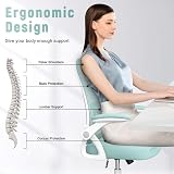 naspaluro Ergonomic Office Chair with 90° Flip-Up Armrests Green 50x50x92 cm view 2