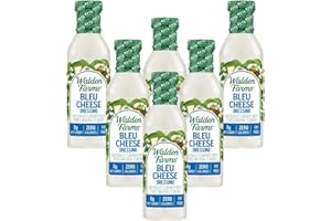Walden Farms Bleu Cheese Dressing - Calorie-Free, Gluten-Free, Low Carb, Keto-Friendly, Sugar-Free, Rich Bleu Cheese Flavor, (12 oz Bottle x 6)