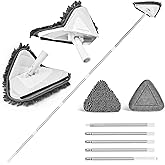 JEHONN Wall Mop with Long Handle 80 inches, Upgraded 180° Collapsible Baseboard Cleaner Tool with Squeegee, Ceiling Duster wi