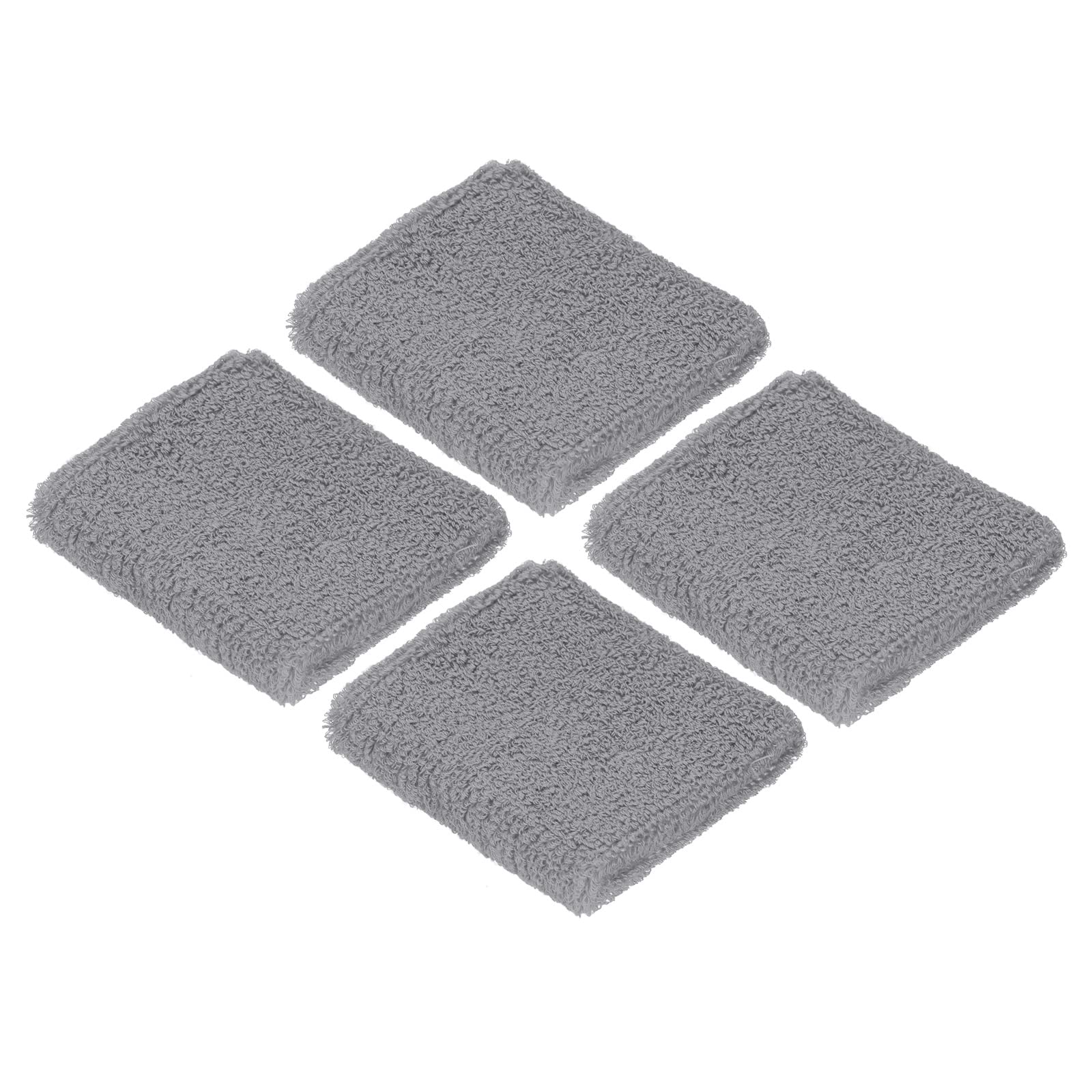 PATIKIL Sports Wristbands 8x8cm, 4 Pack Cotton Terry Cloth Absorbent Sweatband for Tennis Basketball Working Out Athletic Running, Gray