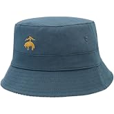 Brooks Brothers Men&rsquo;s and Women's Reversible Bucket Sun Hat &ndash; Solid to Oxford Striped with Logo, for Beach, Golf, Fishing