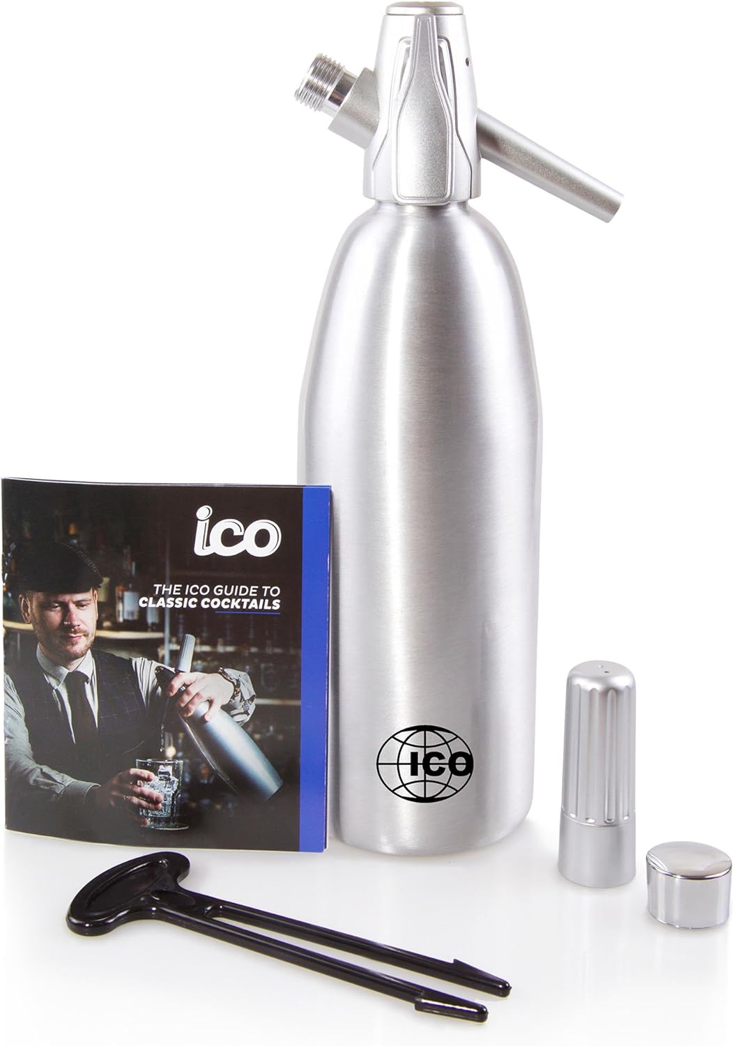 Professional Soda Siphon and Seltzer Water Maker (1 Pint/1L) with