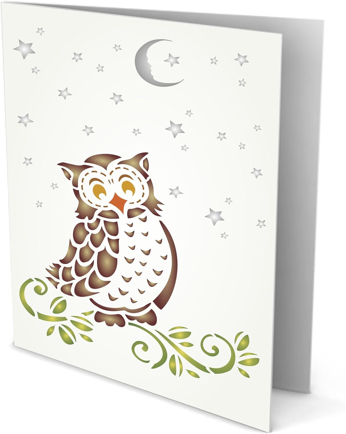 Owls Stencil - 16.5 x 11.5cm (M) - Reusable Nocternal Barn Animal Wildlife Wall Stencil Template - Image 3