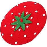 CALLARON Cute Wool Costume Hat for Kids Strawberry Beret Hat for Parties Cosplay and Holiday Dress-Up