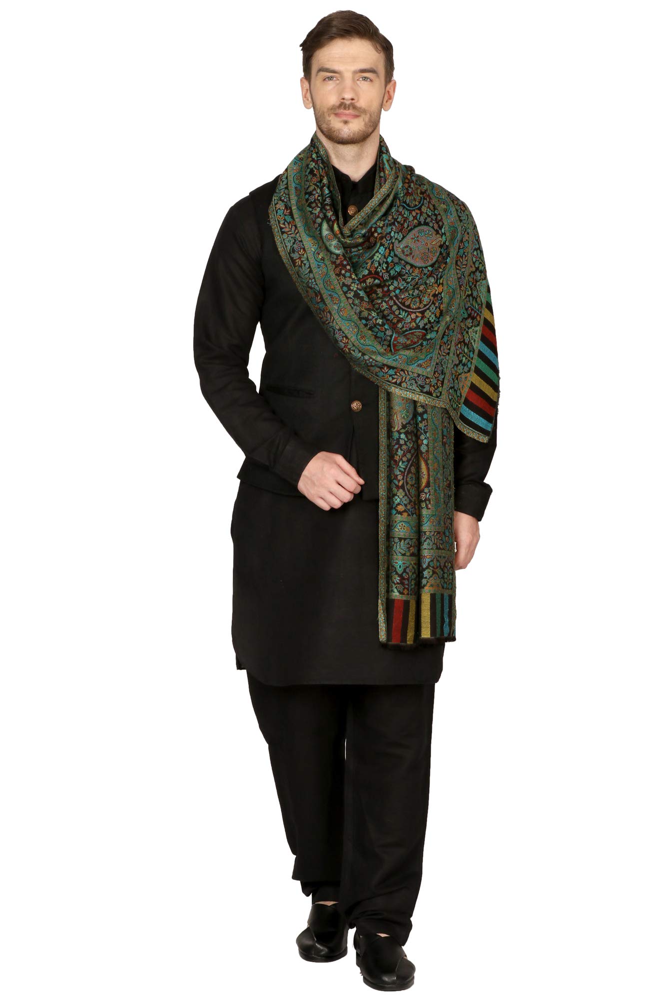 PashtushMens Self Extra Soft Fine Classic Kaani Stole