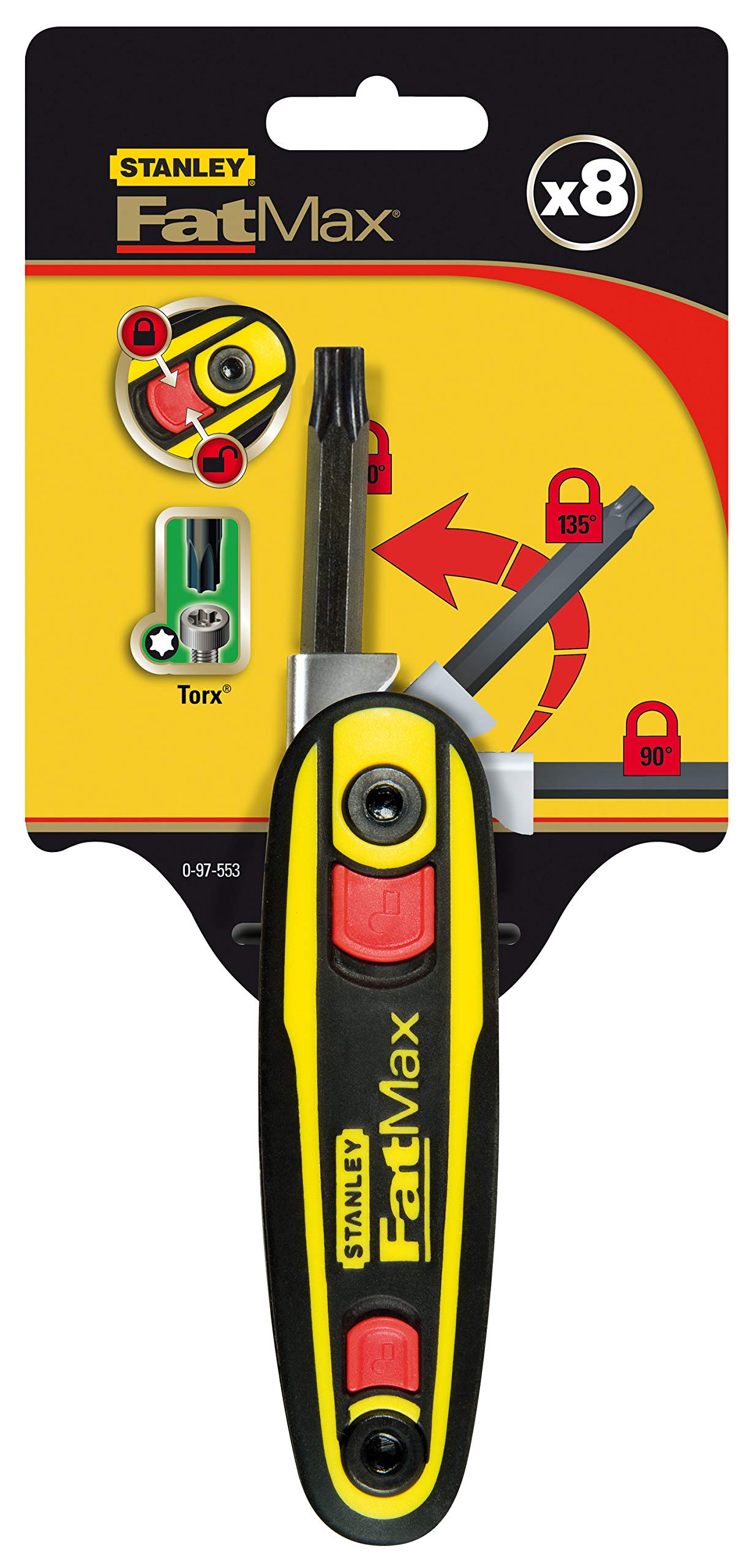 Stanley 097553 T9 - T40 Fatmax Locking Hex Key Set Torx, Silver
