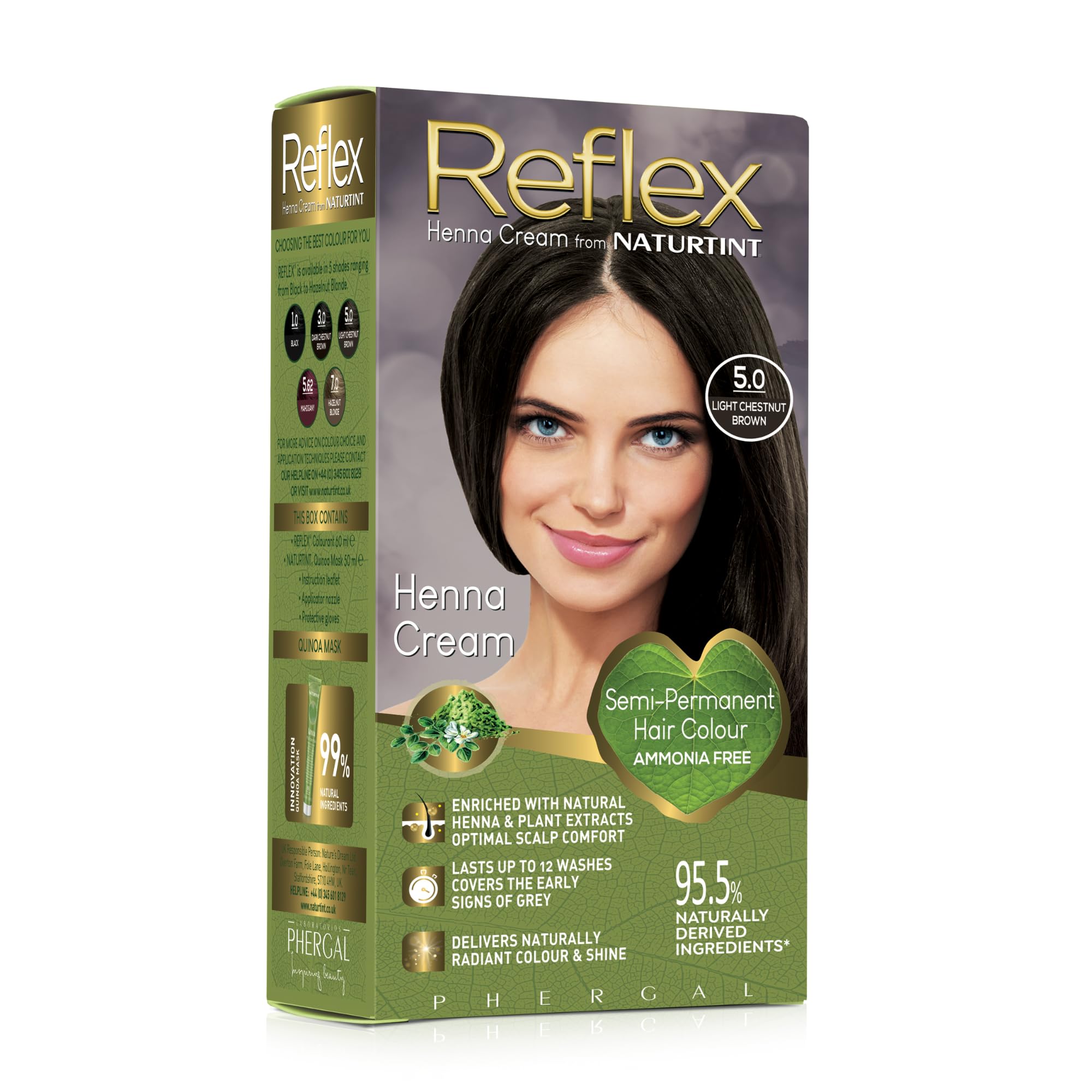 Naturtint Reflex Semi-Permanent Hair Colour 5.0 Light Chestnut Brown