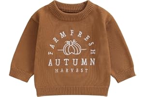 NOKPSEDCB Baby Halloween Outfit Newborn Boy Girl Cute Pumpkin Embroidered Oversized Sweater Infant Fall Winter Clothes