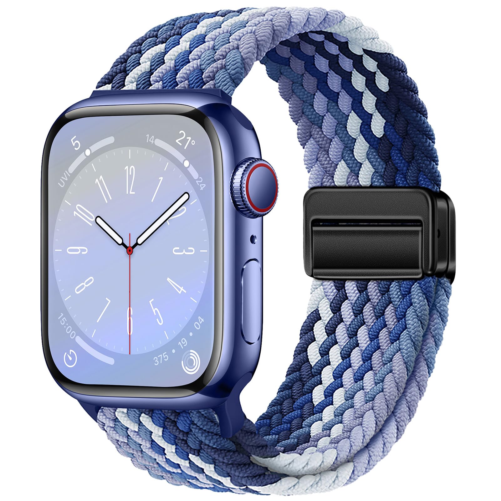 Qimela Sport Loop Compatible with Apple Watch Band 38mm 40mm 41mm 42mm 44mm 45mm 46mm 49mm for Women Men,Magnetic Strap Stretchy Braided Wristband for iWatch Series 11 10 9 8 7 6 5 4 SE Ultra 3 2 1