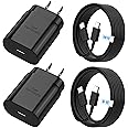Android Charger 25W, for Samsung Charger, Super Fast Charging USB C Block, Type C Charge Cable Cord [ 6ft +10ft ] for Galaxy S25/S24 Plus/S23/S22/S21/S20/Note 20/Tablet/Watch/iPhone 16/15-Black 2Pack