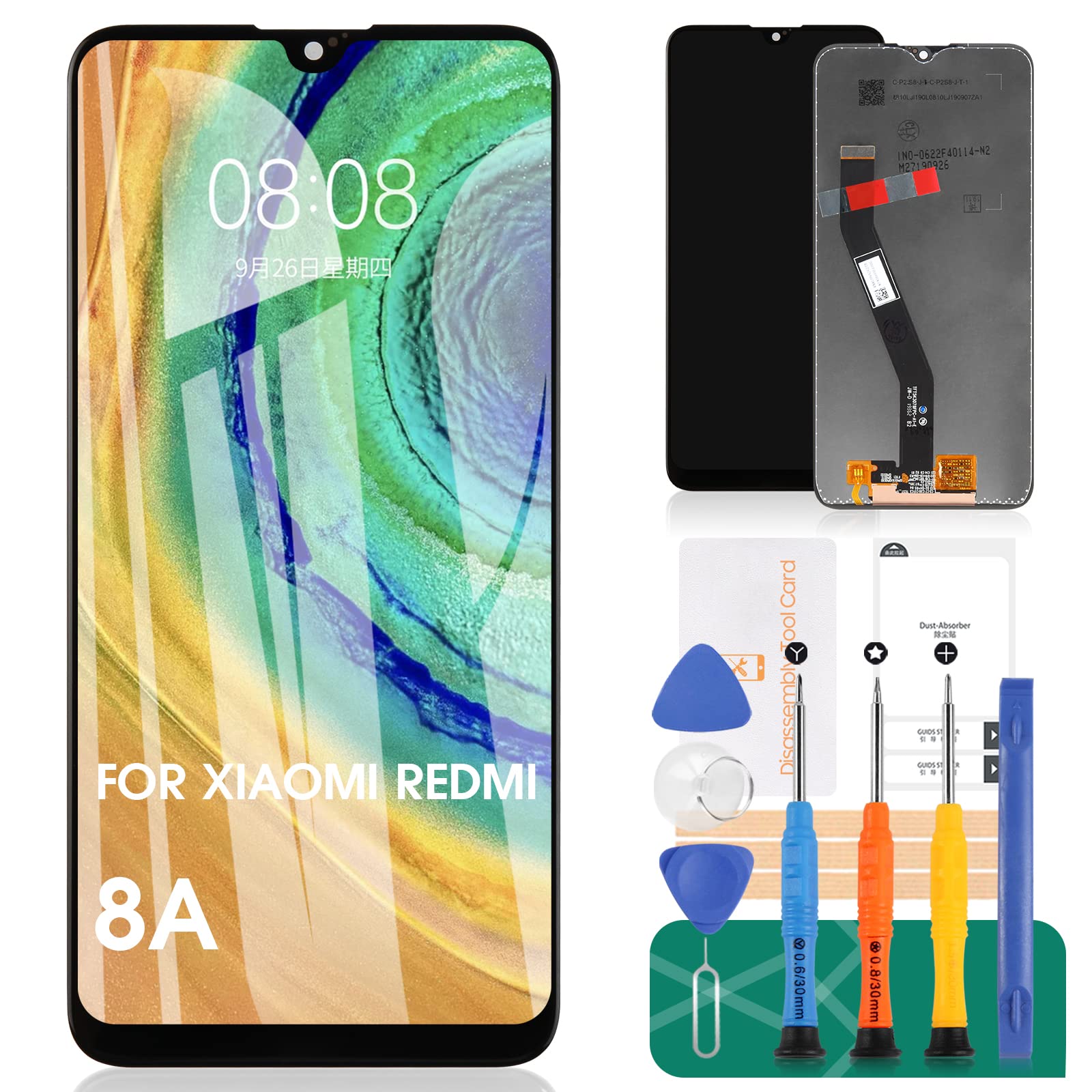 SRJTEK Compatible for Xiaomi Redmi 8A LCD Display Replacement for HM MZB8458IN M1908C3KG Touch Screen Sensor Digitizer Fully Assmebly Kits