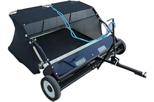 Yard Tuff 38-Inch Wide Quick Assembly Tow Style Lawn Sweeper with Hitch for ATVs or Tractors for Debris, Leaves, Grass, Twigs