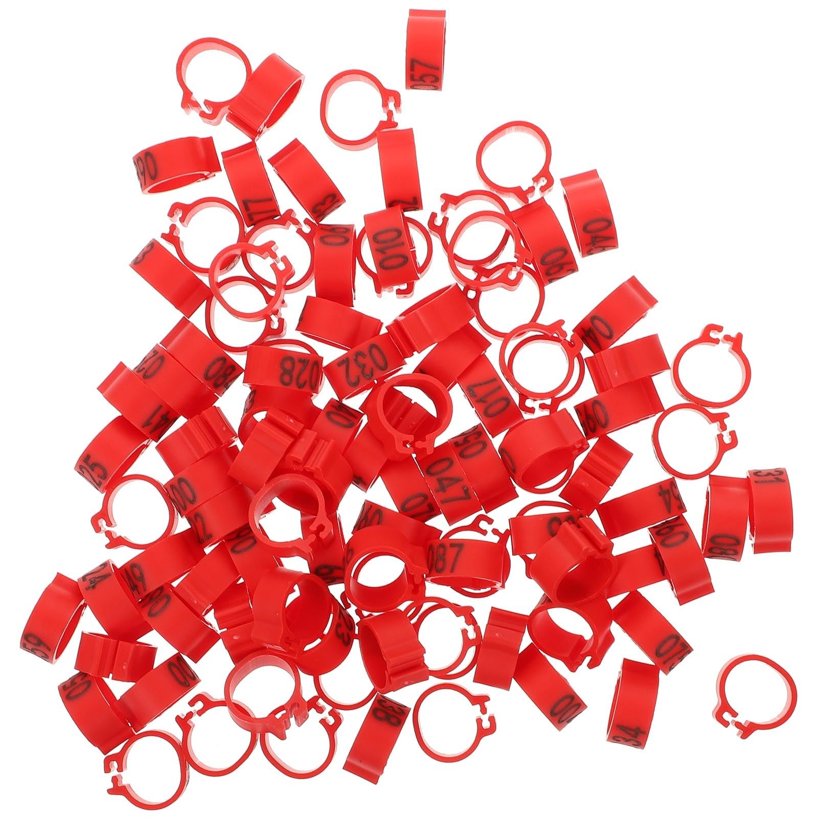 iplusmile Numbered Pigeon Foot Rings 100 Pcs Plastic Bird Leg Bands for Poultry Chickens Ducks Hens Identification Clip Rings