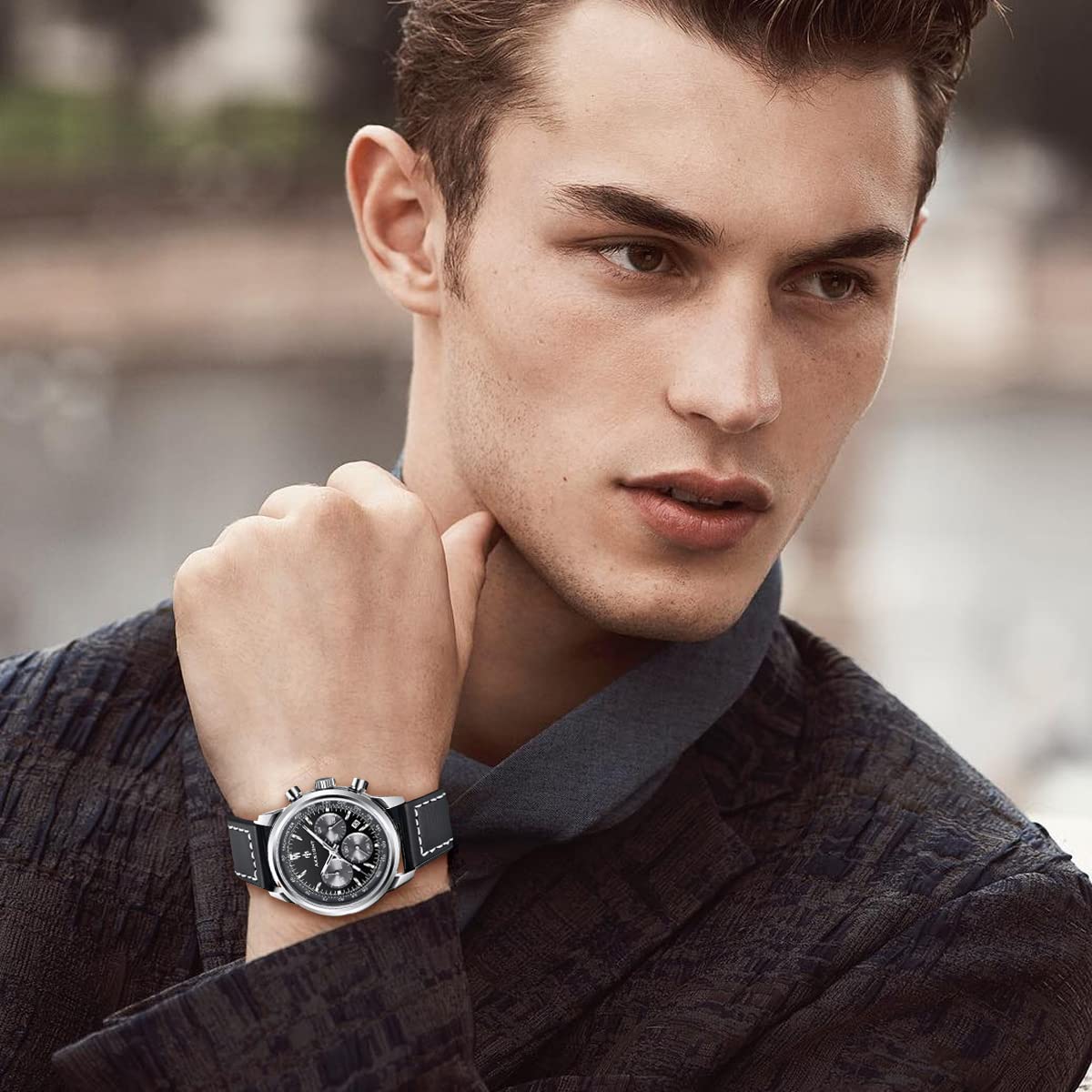 BENYAR AKNIGHT Herrenuhr Braun Leder Strap Chronograph Quarz Uhr Männer Datum Kalender Wasserdicht Armbanduhr Herren Sport mit Leder Armband Elegantes Geschenk