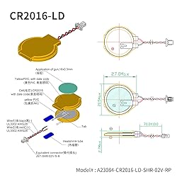 EEMB 10PACK 3V CR2016 CMOS Battery with Wire Leads