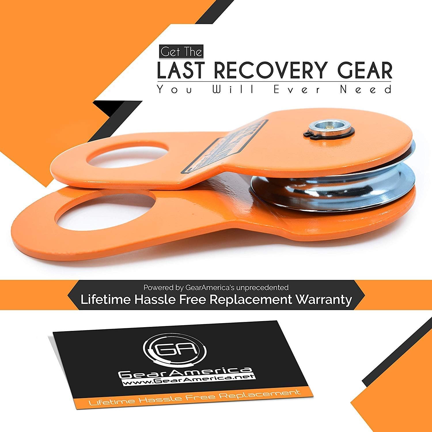 GearAmerica Snatch Block 9Ton | Heavy Duty Winch Pulley System for Synthetic Rope or Steel Cable | Double your Winch Capacity, Extend Life, Control Direction of Pull | Best Off-Road Recovery Accessory: Automotive