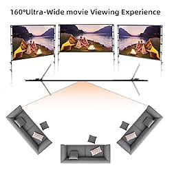 Projector Screen and Stand,GAINVANE 120 inch