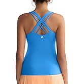 RUNNING GIRL Tank top with Built in Bra for Women,Compression Shirts Crisscross Back Workout Yoga Tops