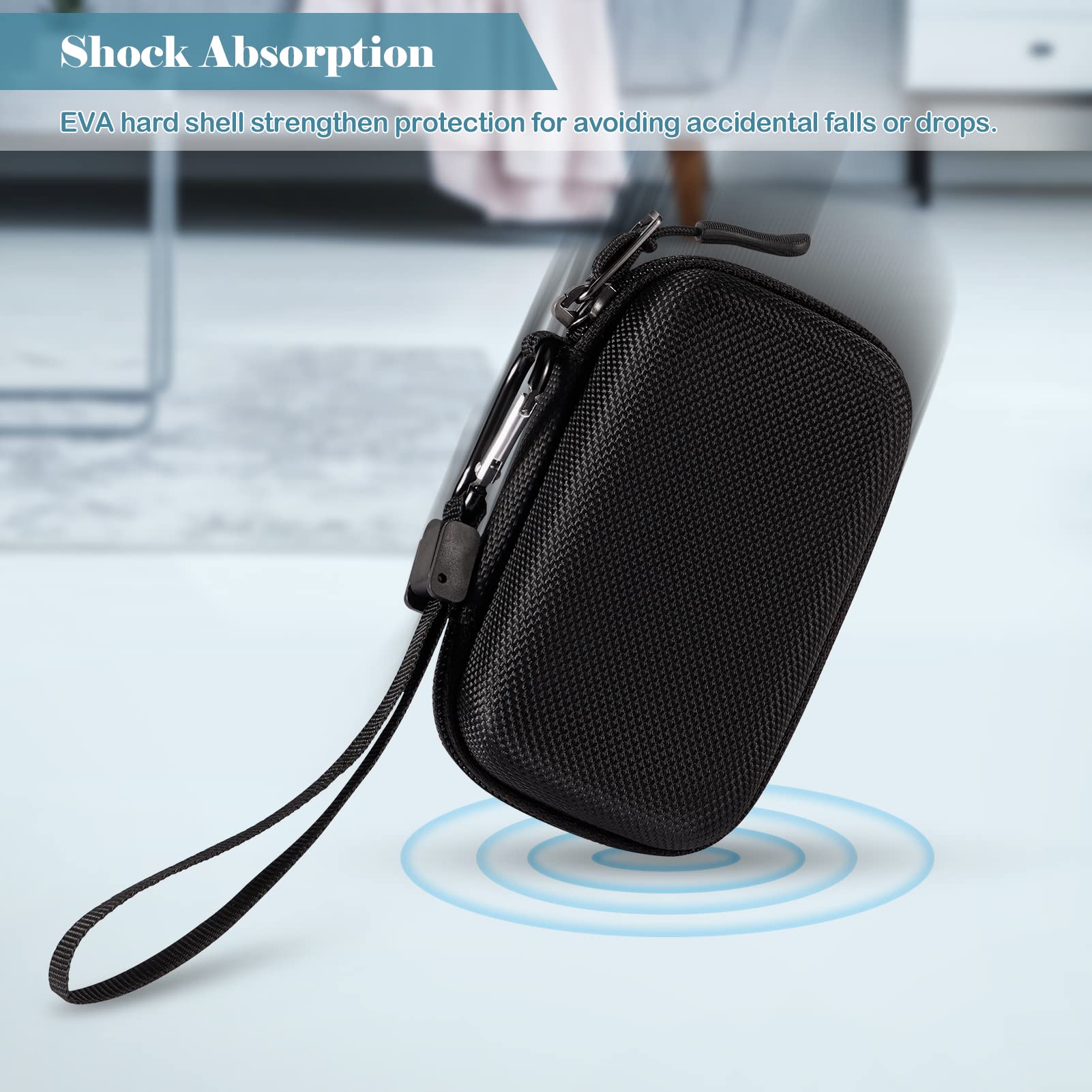 MEDMAX Inhaler Case, Hard Shell Protective Travel Carrying Case, Fits Standard Rescue & New Albuterol Inhaler Devices Up to 4 Inches, Device Not Included, Black
