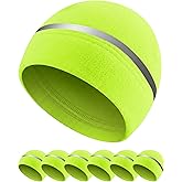 Geyoga 6 Pack High Visibility Reflective Beanie Hat with Reflective Stripe Safety Beanies Hat for Outdoor Work Sports & More(Fluorescent Green)