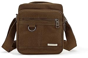 WisePoint Mens Crossbody Bag, Canvas Messenger Bag for Men, Vintage Shoulder Bag with Adjustable Strap and Handle