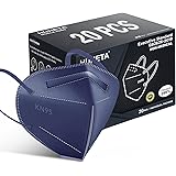 HUHETA KN95 Face Mask 20 Packs, 5 Layer Safety Mask with Elastic Ear Loop and Nose Bridge Clip, Filter Efficiency=95%, Protec